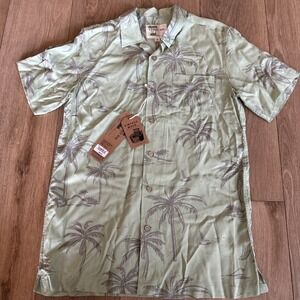 Kahuna Bay Vintage Wash Men's Hawaiian Short Sleeve Button Down‎ Shirt Small NEW